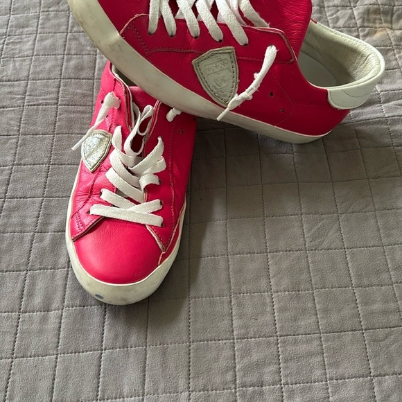 Philippe Model women’s hot pink Sneakers with silverAccents - Picture 5 of 14